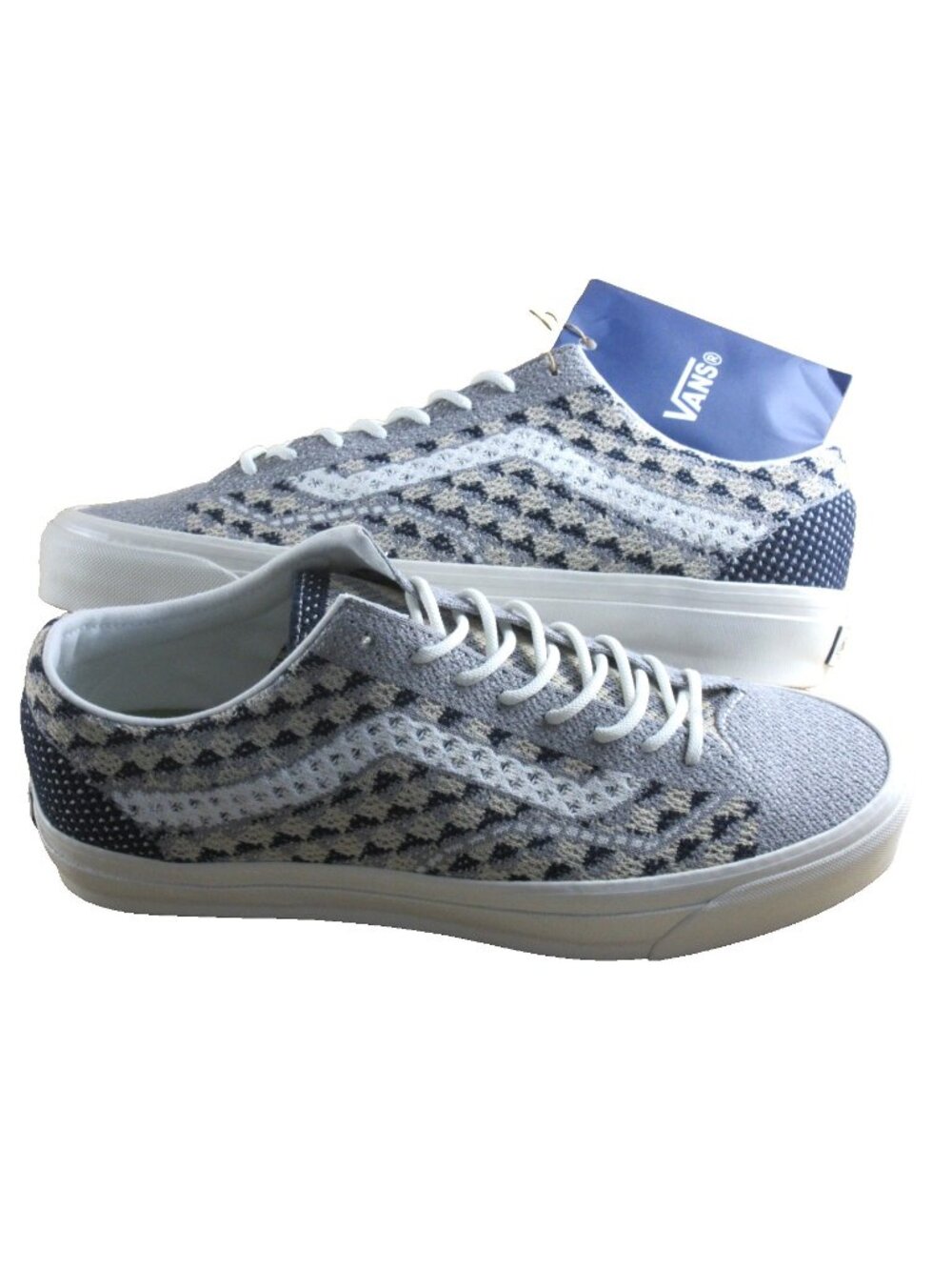 Vans Men's Lx Old Skool 36 Premium Skate shoes Geo Check Frost Gray Size 11.5